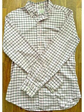 J.Crew Slim Fit Plaid Oxford Shirt Mens M Pink Cotton Button Down